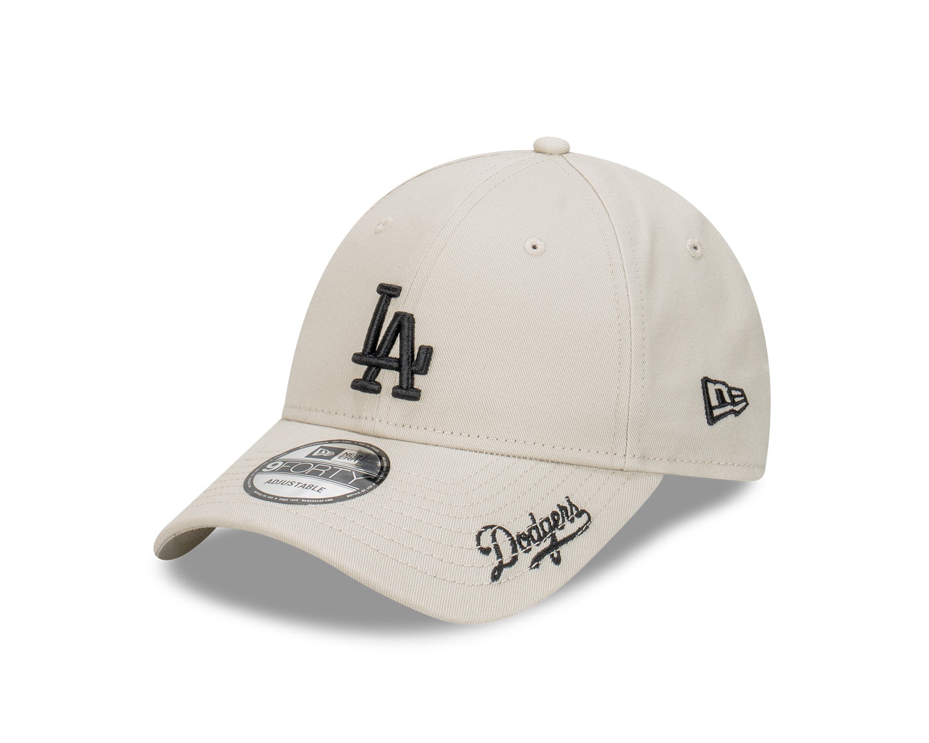 New Era 9Forty Strapback MLB Black Stone Visor Script Los Angeles Dodgers