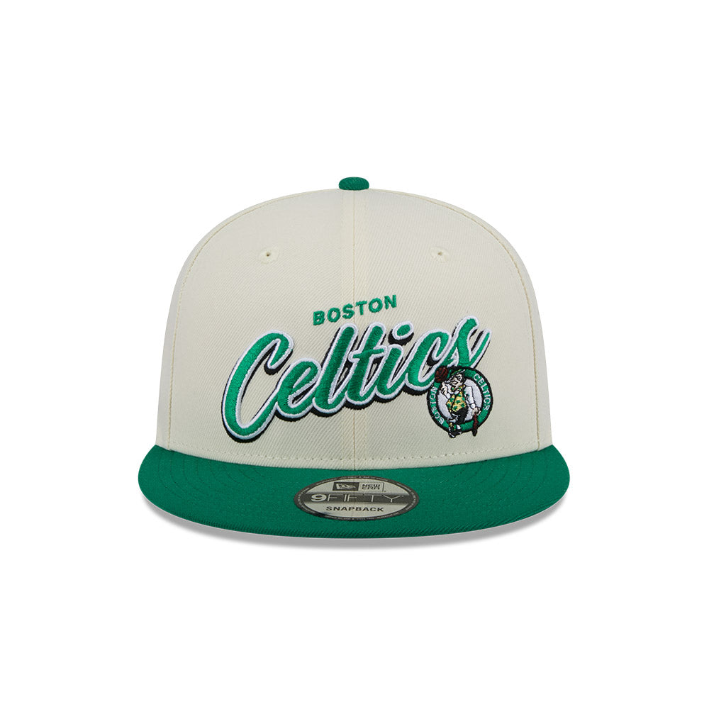 New Era 9Fifty NBA 2-Tone Script Boston Celtics Chrome White