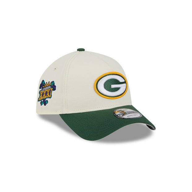 New Era 9Forty A-Frame NFL Superbowl 2Tone Green Bay Packers Chrome White