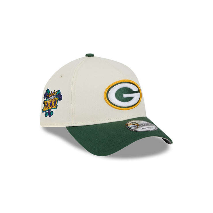 New Era 9Forty A-Frame NFL Superbowl 2Tone Green Bay Packers Chrome White