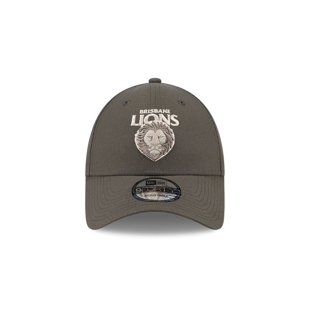 New Era 9Forty AFL 2025 Dusty Charcoal Brisbane Lions