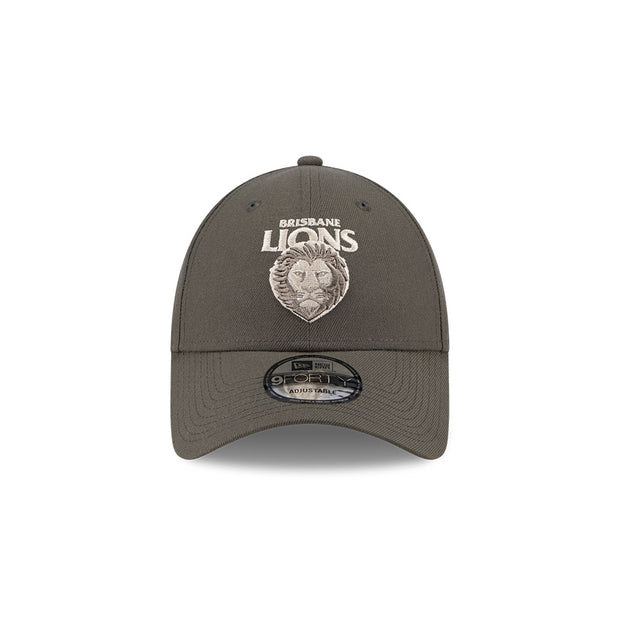 New Era 9Forty AFL 2025 Dusty Charcoal Brisbane Lions