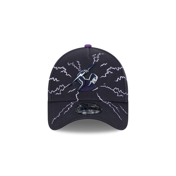New Era 9Forty A-Frame NRL 2025 Electric Melbourne Storm Black