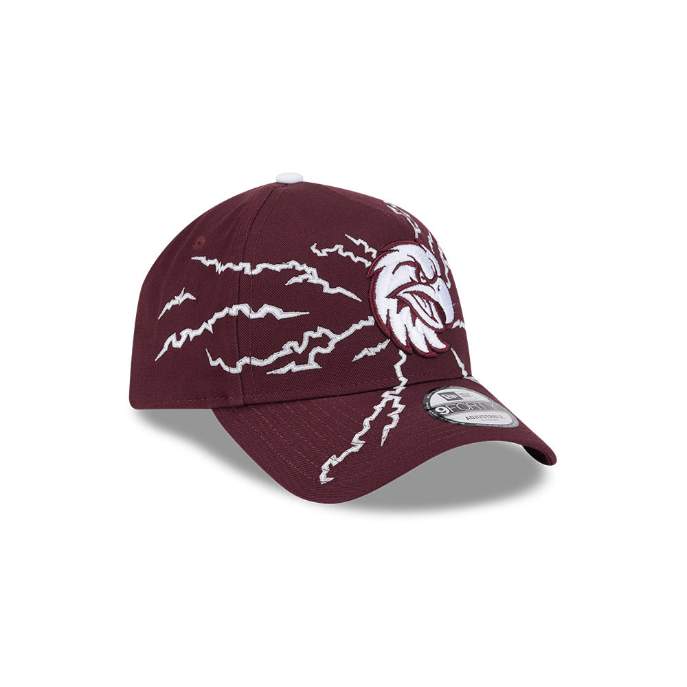 New Era 9Forty A-Frame NRL 2025 Electric Manly Warringah Sea Eagles Maroon
