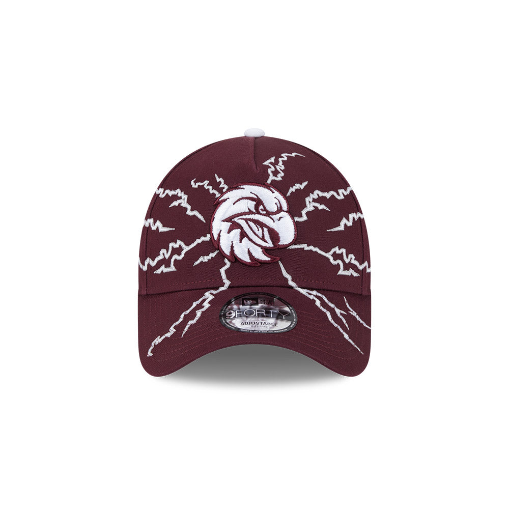 New Era 9Forty A-Frame NRL 2025 Electric Manly Warringah Sea Eagles Maroon