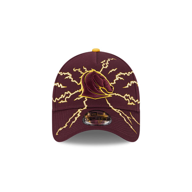 New Era 9Forty A-Frame NRL 2025 Electric Brisbane Broncos Maroon