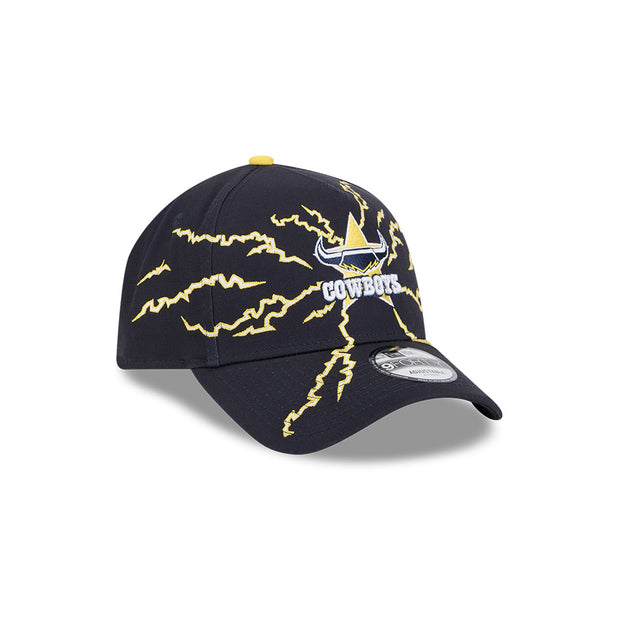 New Era 9Forty A-Frame NRL 2025 Electric North Queensland Cowboys Black