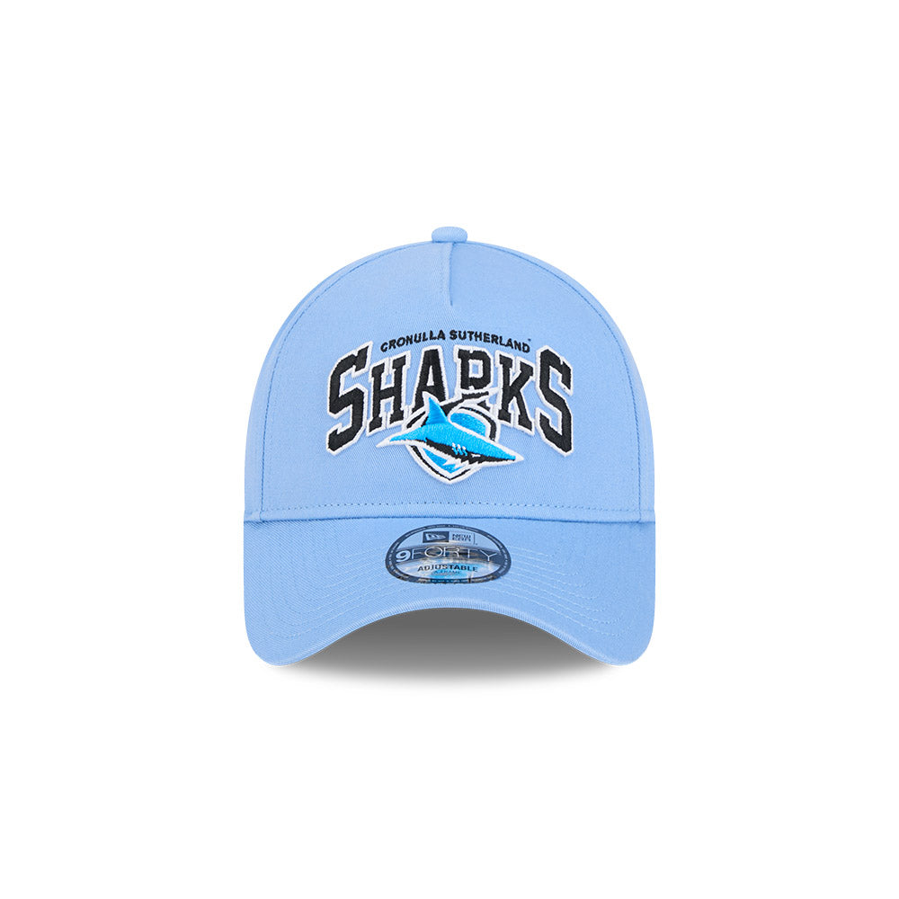 New Era 9Forty A-Frame NRL Team Arch Logo Cronulla-Sutherland Sharks Light Blue