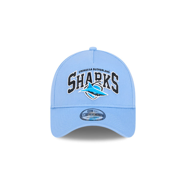 New Era 9Forty A-Frame NRL Team Arch Logo Cronulla-Sutherland Sharks Light Blue
