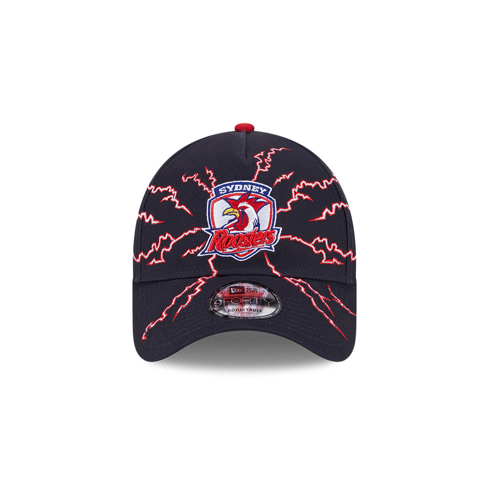 New Era 9Forty A-Frame NRL 2025 Electric Sydney Roosters Black