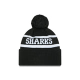 New Era Beanie NRL 2025 Black White Team Cronulla-Sutherland Sharks