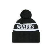 New Era Beanie NRL 2025 Black White Team Cronulla-Sutherland Sharks