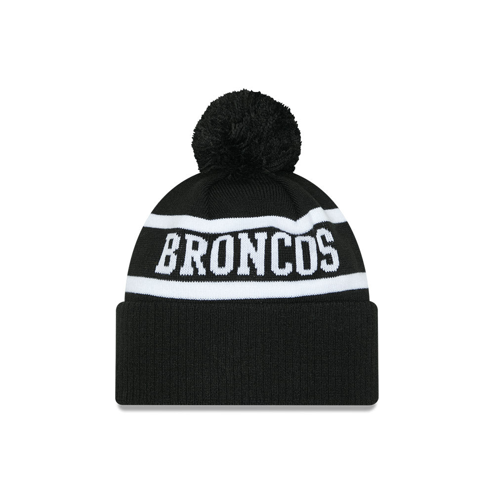 New Era Beanie NRL 2025 Black White Team Brisbane Broncos