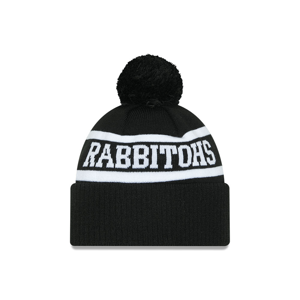 New Era Beanie NRL 2025 Black White Team South Sydney Rabbitohs