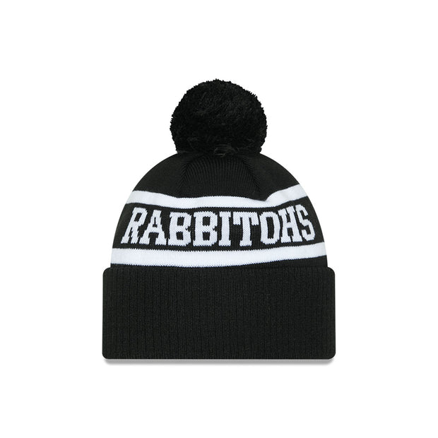 New Era Beanie NRL 2025 Black White Team South Sydney Rabbitohs