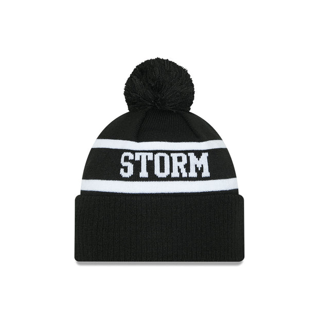New Era Beanie NRL 2025 Black White Team Melbourne Storm
