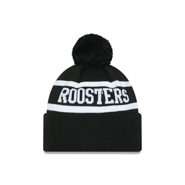 New Era Beanie NRL 2025 Black White Team Sydney Roosters