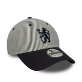 New Era 9Forty EPL Pinstripe Chelsea FC Lion Crest Ivory Navy