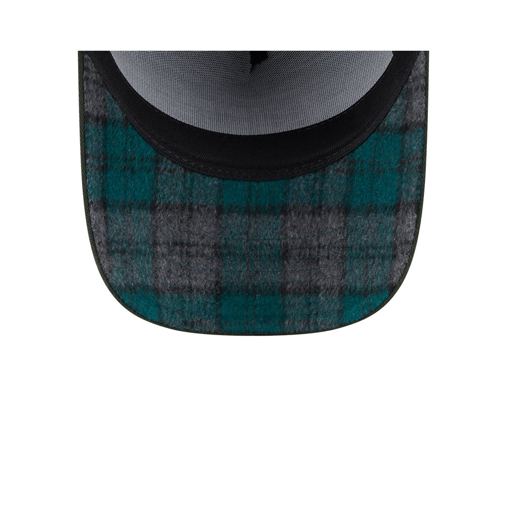 New Era 9Forty A-Frame MLB Plaid Infill Detroit Tigers Dark Seaweed