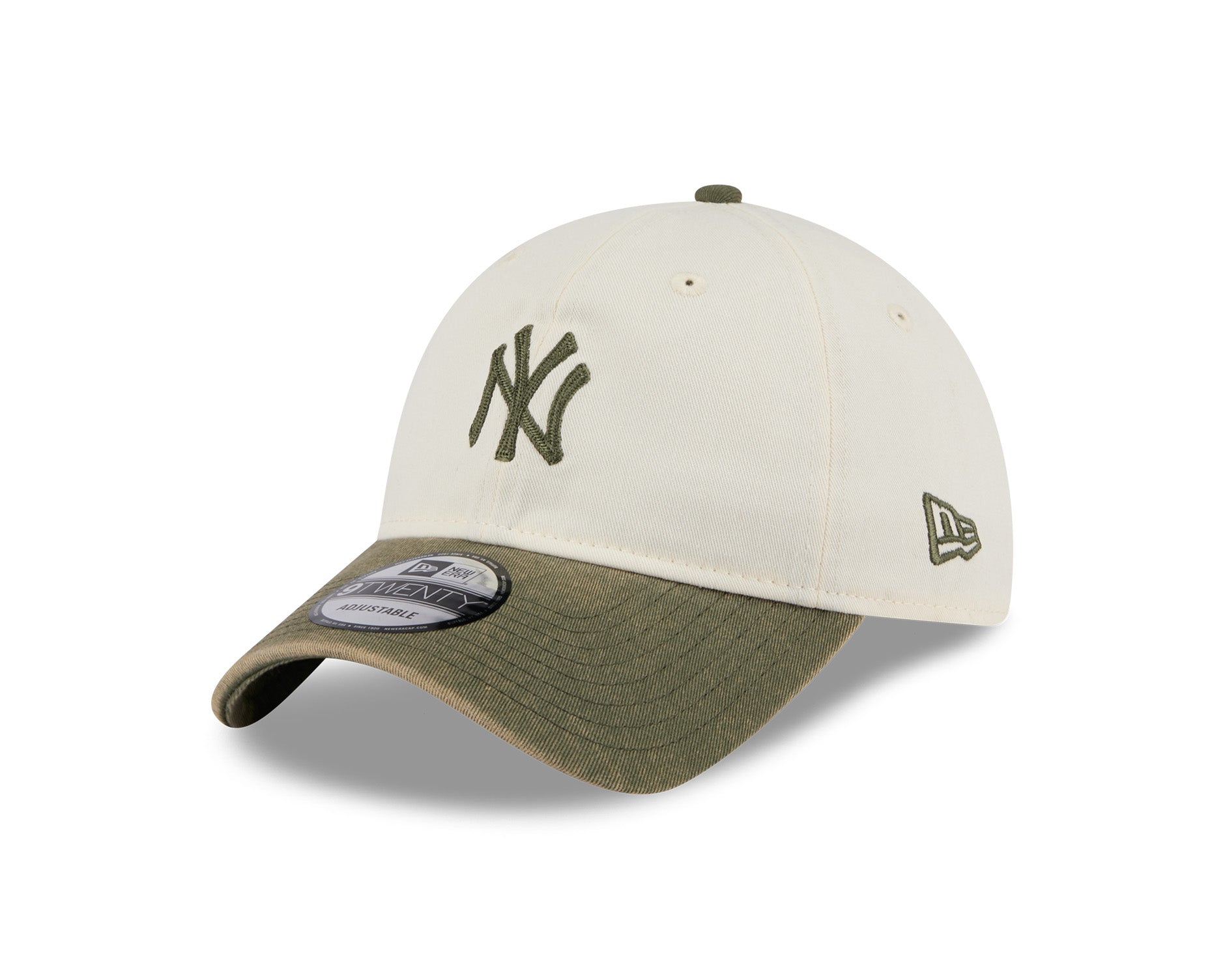 New Era 9Twenty MLB 2 Tone Snow Wash New York Yankees New Olive