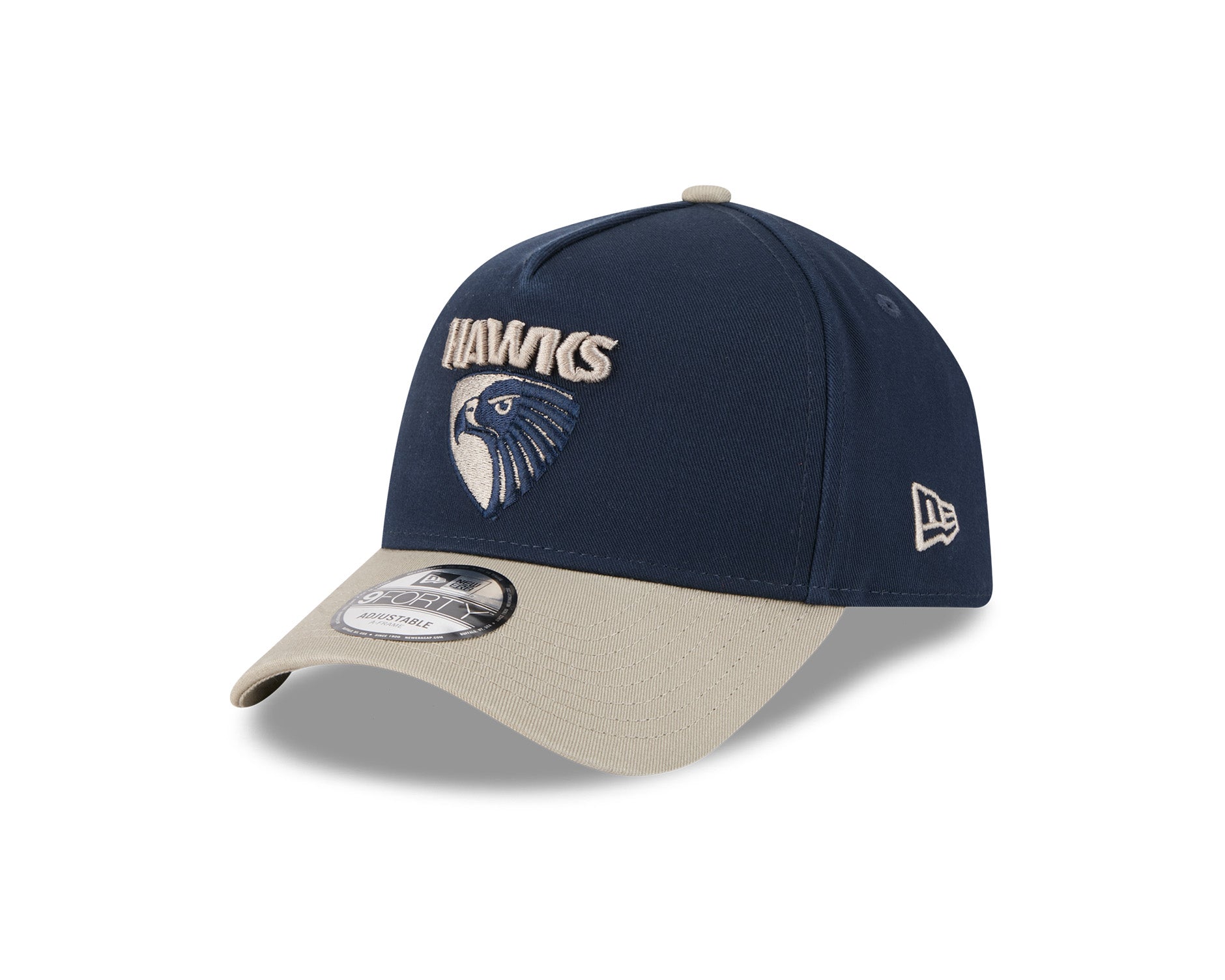 New Era 9Forty A-Frame AFL 2Tone Washed Pebble Hawthorn Hawks Navy/Stone