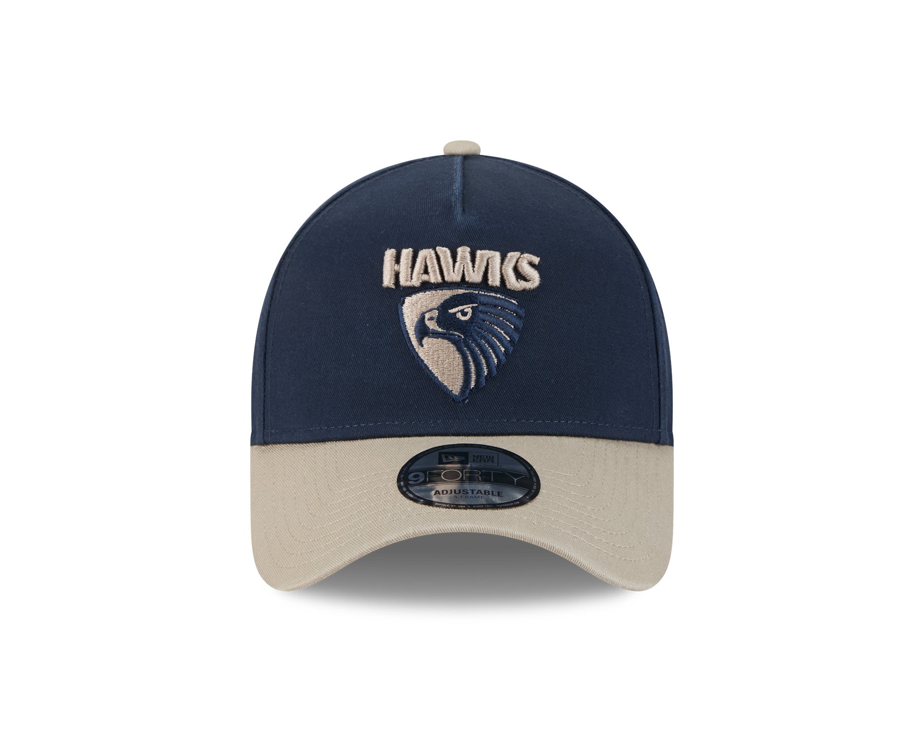 New Era 9Forty A-Frame AFL 2Tone Washed Pebble Hawthorn Hawks Navy/Stone