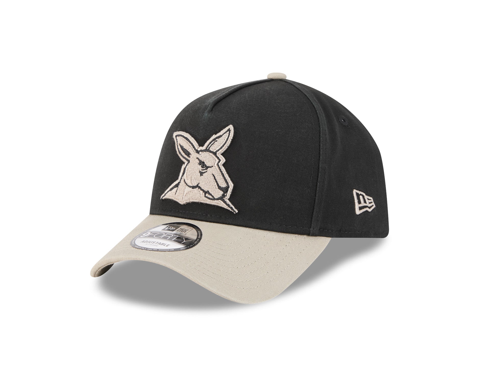 New Era 9Forty A-Frame AFL 2Tone Washed Pebble North Melbourne Kangaroos Black/Stone