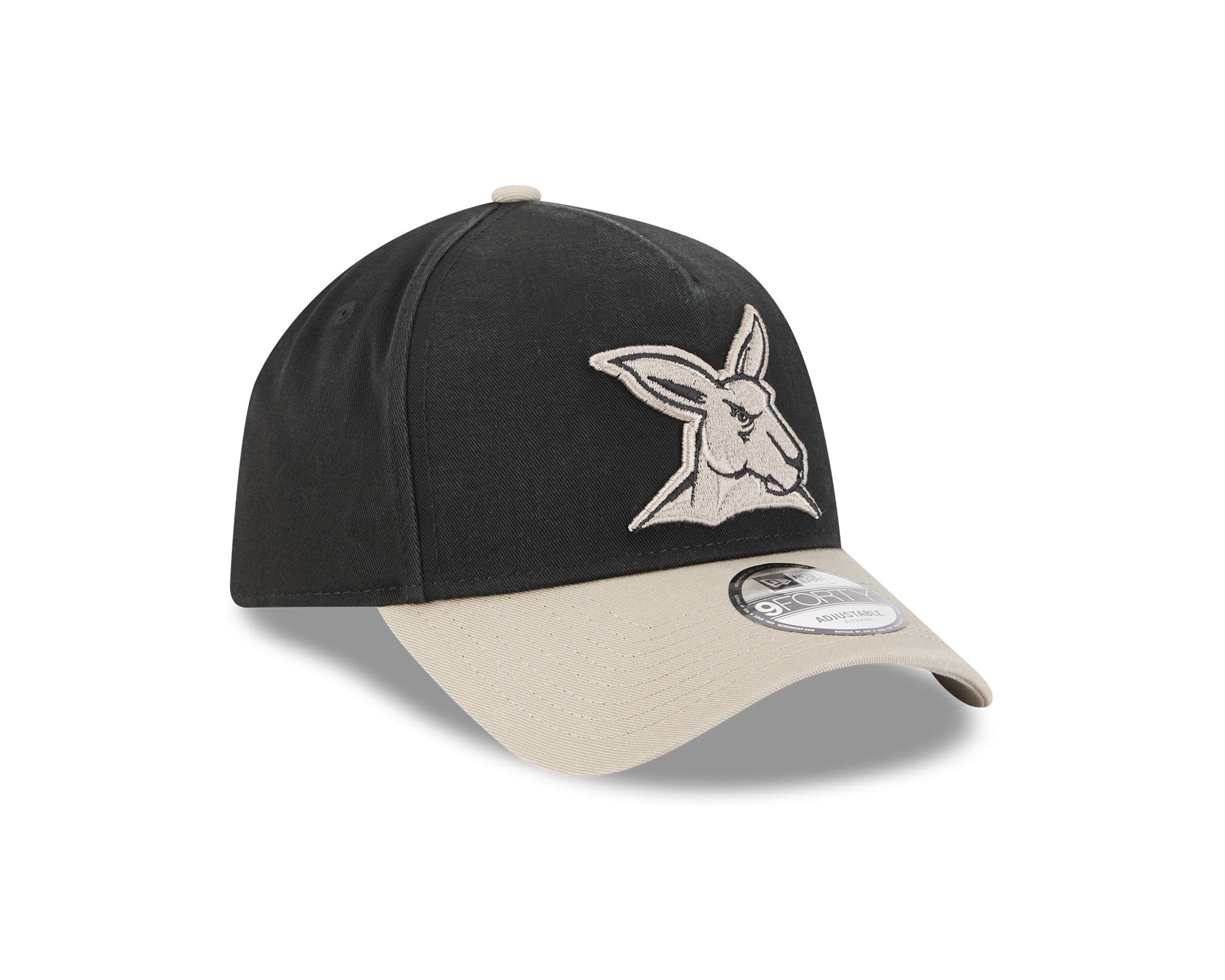 New Era 9Forty A-Frame AFL 2Tone Washed Pebble North Melbourne Kangaroos Black/Stone