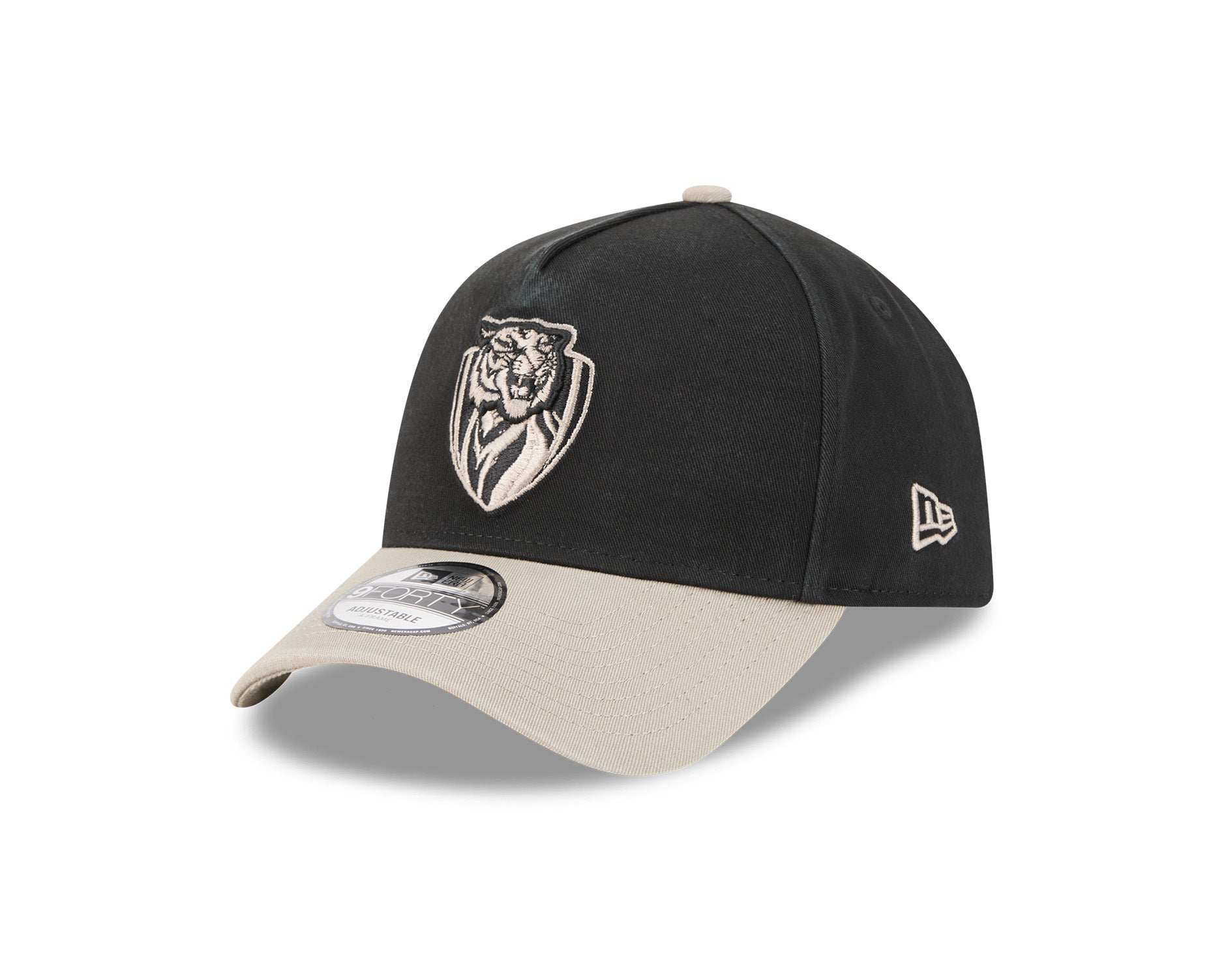 New Era 9Forty A-Frame AFL 2Tone Washed Pebble Richmond Tigers Black/Stone
