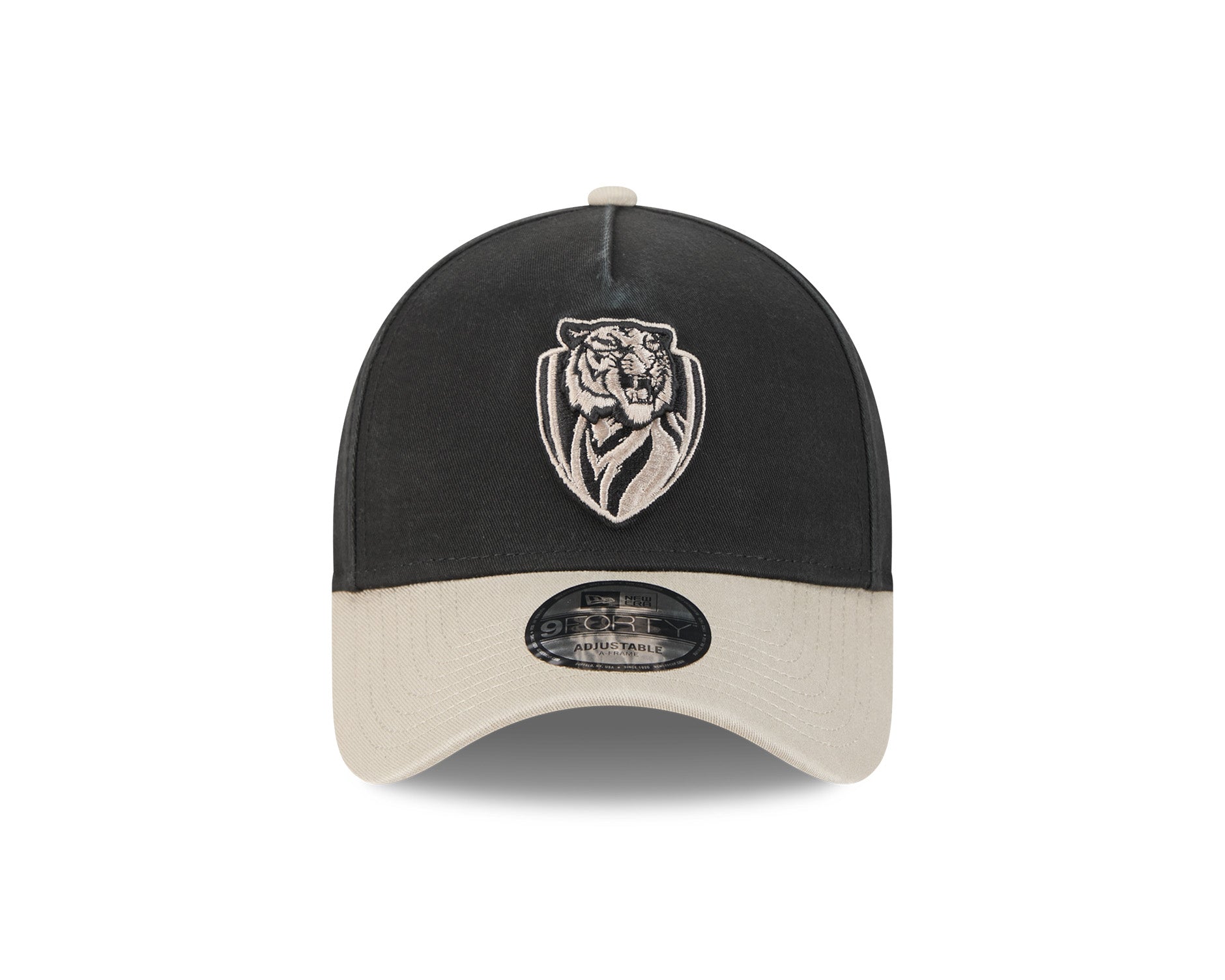 New Era 9Forty A-Frame AFL 2Tone Washed Pebble Richmond Tigers Black/Stone