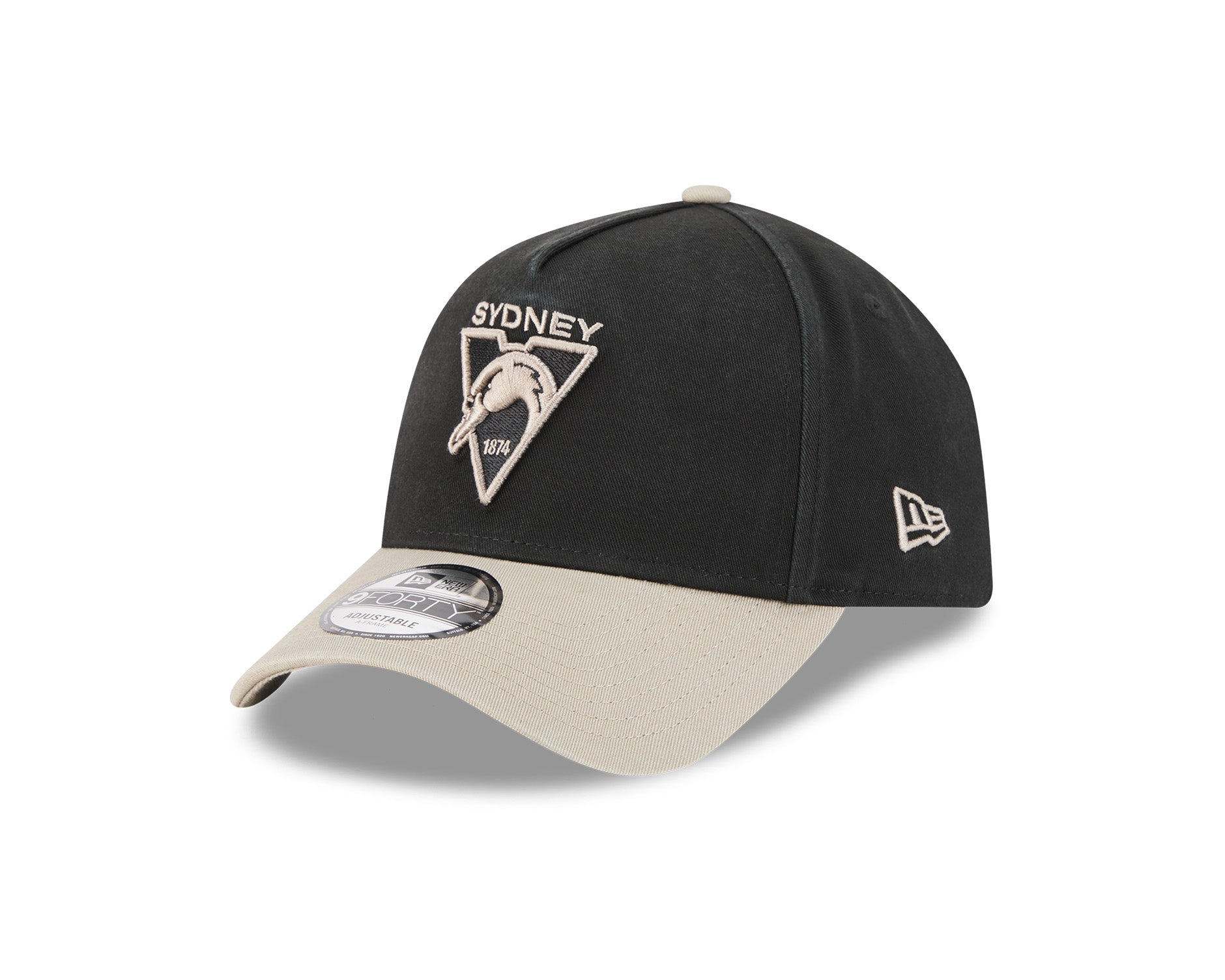 New Era 9Forty A-Frame AFL 2Tone Washed Pebble Sydney Swans Black/Stone