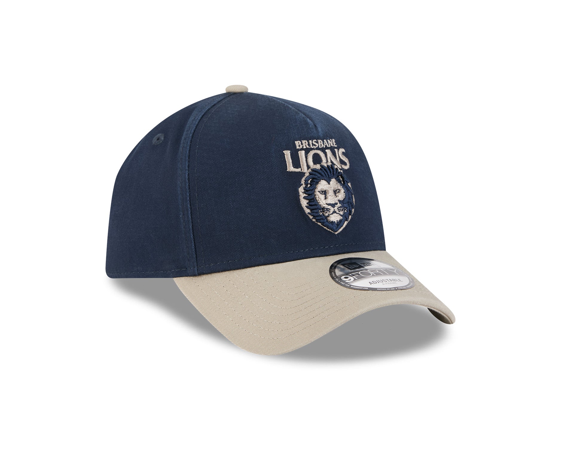 New Era 9Forty A-Frame AFL 2Tone Washed Pebble Brisbane Lions Navy/Stone