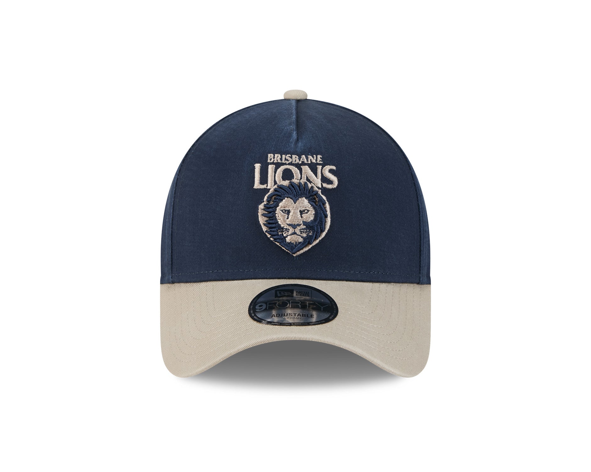 New Era 9Forty A-Frame AFL 2Tone Washed Pebble Brisbane Lions Navy/Stone