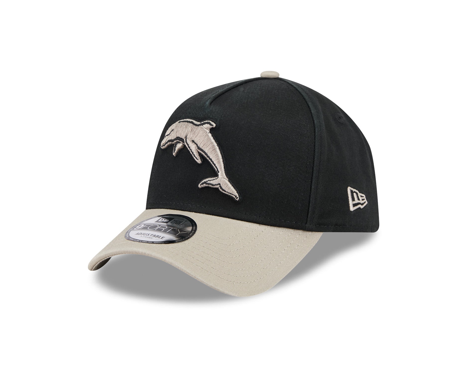 New Era 9Forty A-Frame NRL 2Tone Washed Pebble Dolphins Black/Stone