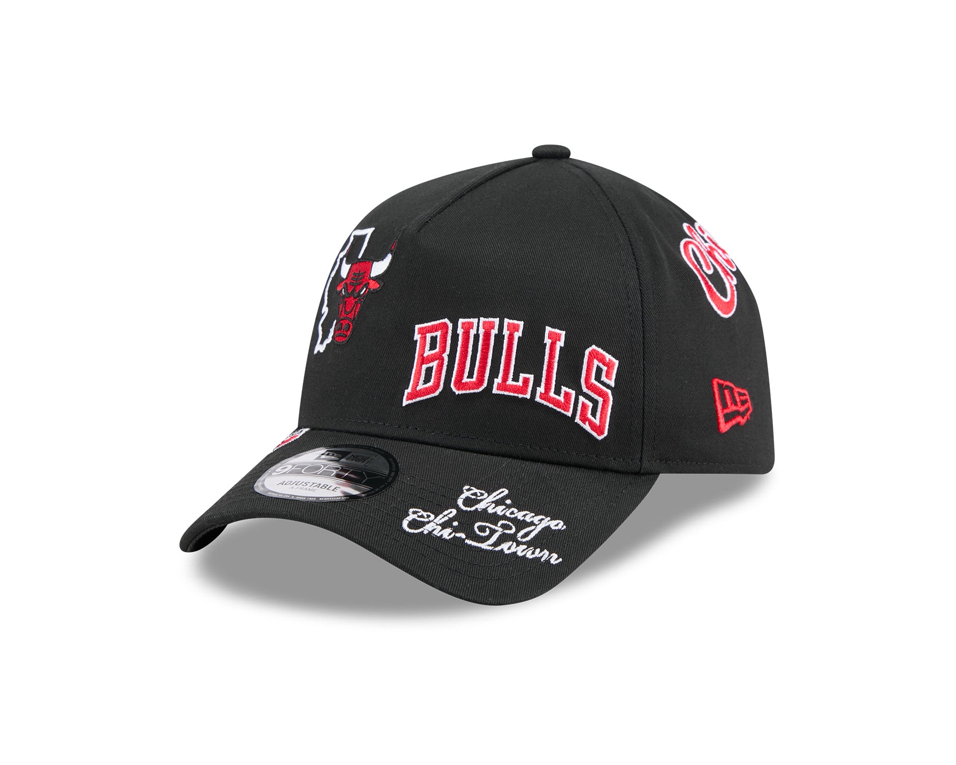 New Era 9Forty A-Frame NBA All Over Chicago Bulls Black
