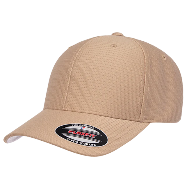 Flexfit Cool and Dry Pique Mesh Fitted Khaki