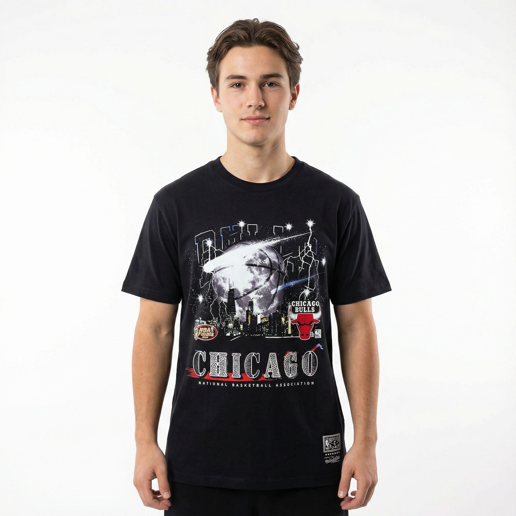 Mitchell & Ness NBA Windy City Tee Chicago Bulls Washed Black