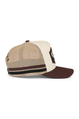 Ringers Western Country Club Deep Fit Trucker Cap Off White/Chocolate