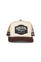 Ringers Western Country Club Deep Fit Trucker Cap Off White/Chocolate