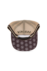 Ringers Western Country Club Deep Fit Trucker Cap Off White/Chocolate