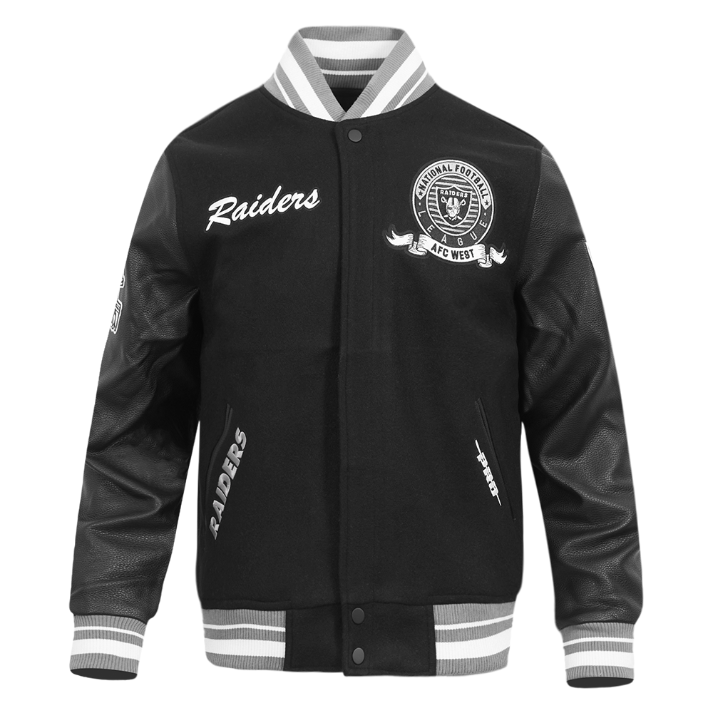 Pro Standard NFL Team Badge Wool Varsity Jacket Las Vegas Raiders Black/Grey