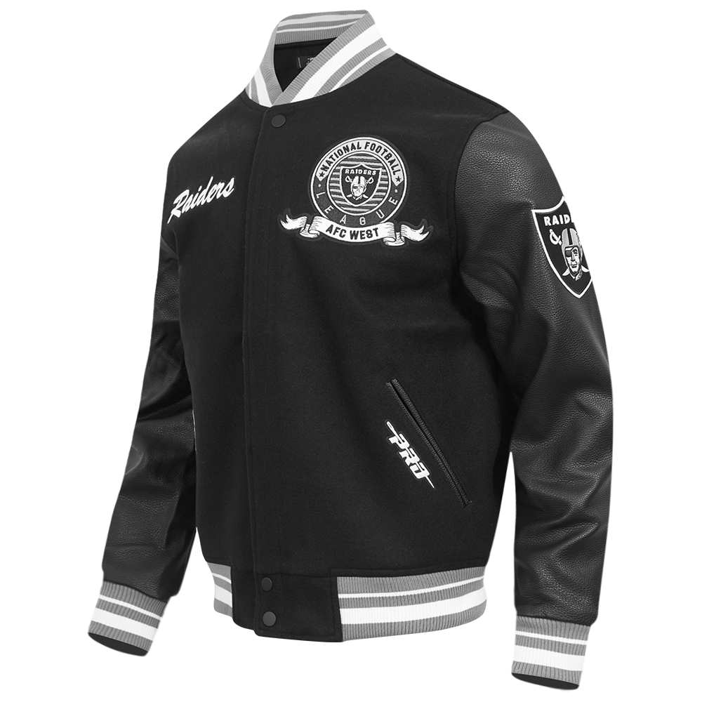 Pro Standard NFL Team Badge Wool Varsity Jacket Las Vegas Raiders Black/Grey