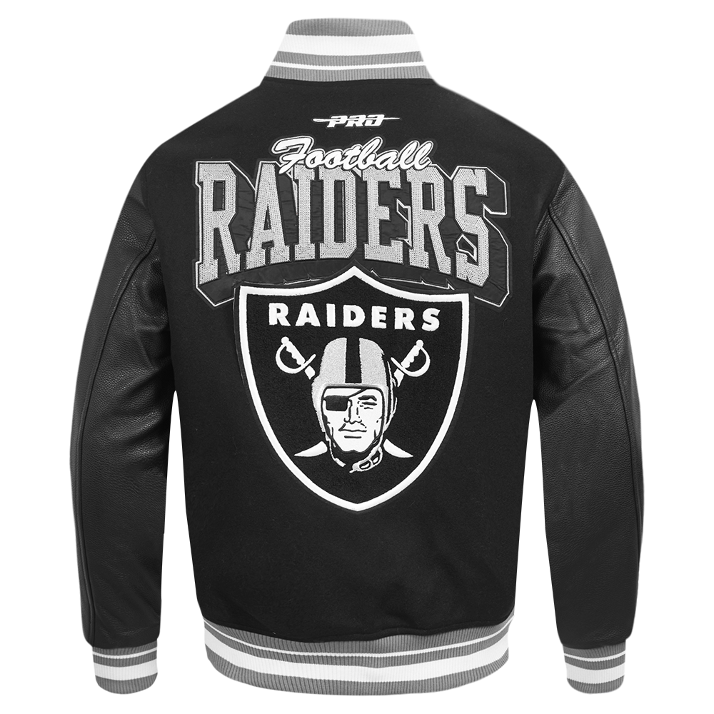 Pro Standard NFL Team Badge Wool Varsity Jacket Las Vegas Raiders Black/Grey