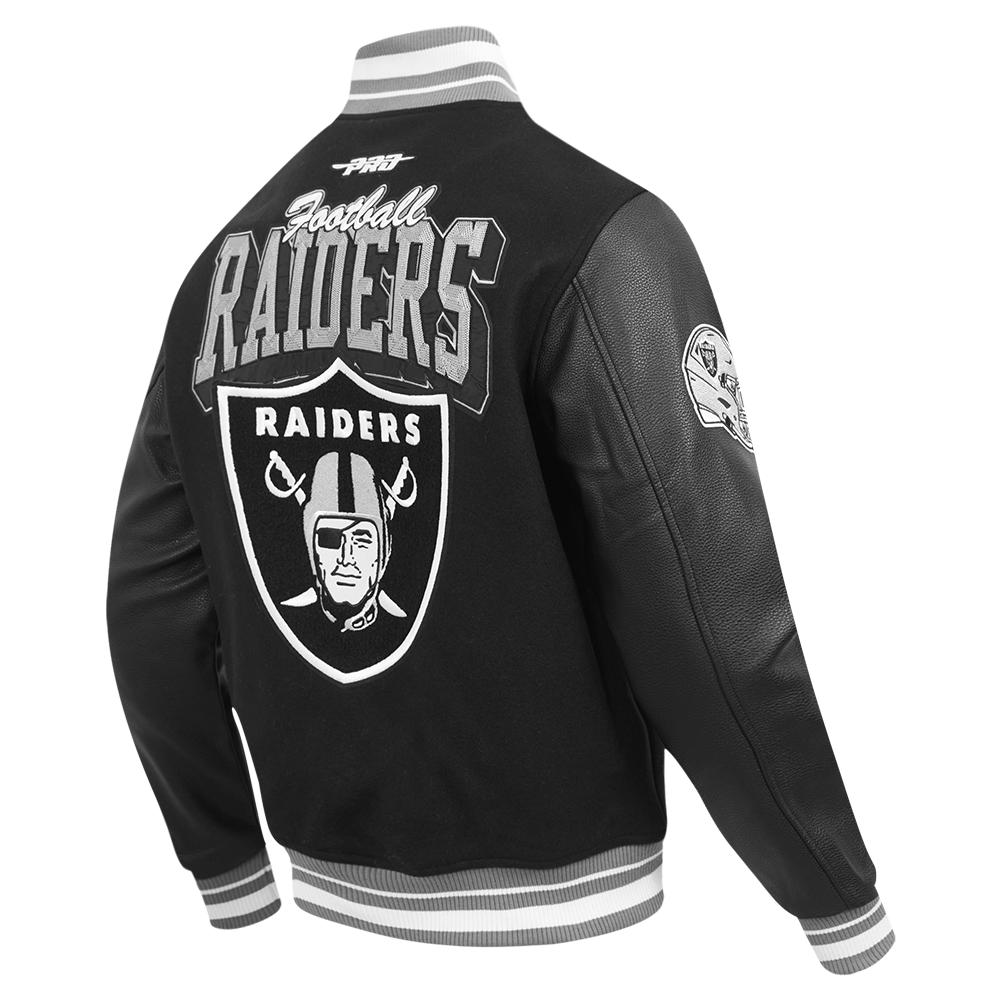 Pro Standard NFL Team Badge Wool Varsity Jacket Las Vegas Raiders Black/Grey