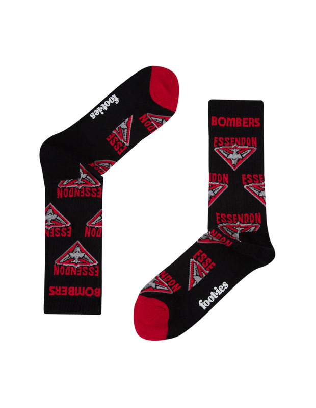 Foot-ies AFL Essendon Bombers Mascot Sneaker 2 Pack