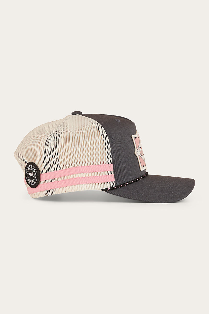 Ringers Western Hometown Trucker Cap Charcoal/Rosey