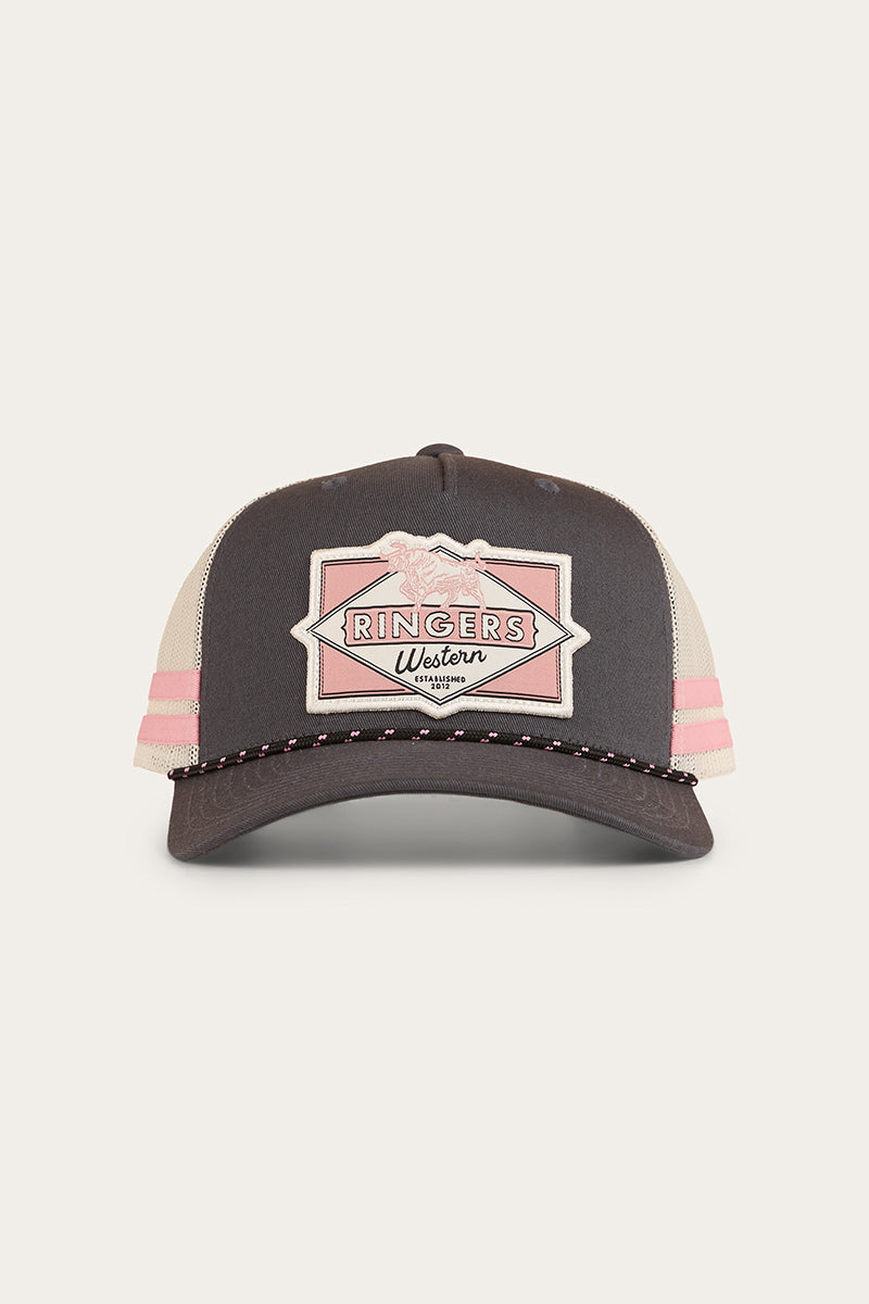 Ringers Western Hometown Trucker Cap Charcoal/Rosey