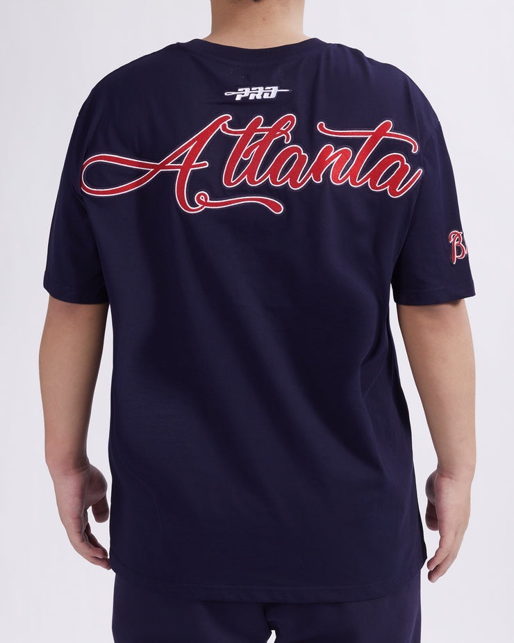 Pro Standard MLB City Signature Drop Shoulder Tee Atlanta Braves Midnight Navy
