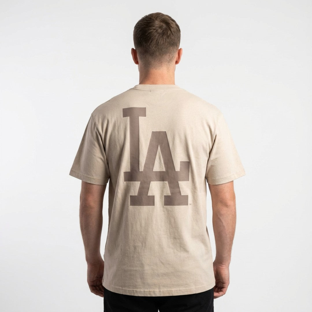 Majestic MLB Everteam Logo Tee Los Angeles Dodgers Ivory
