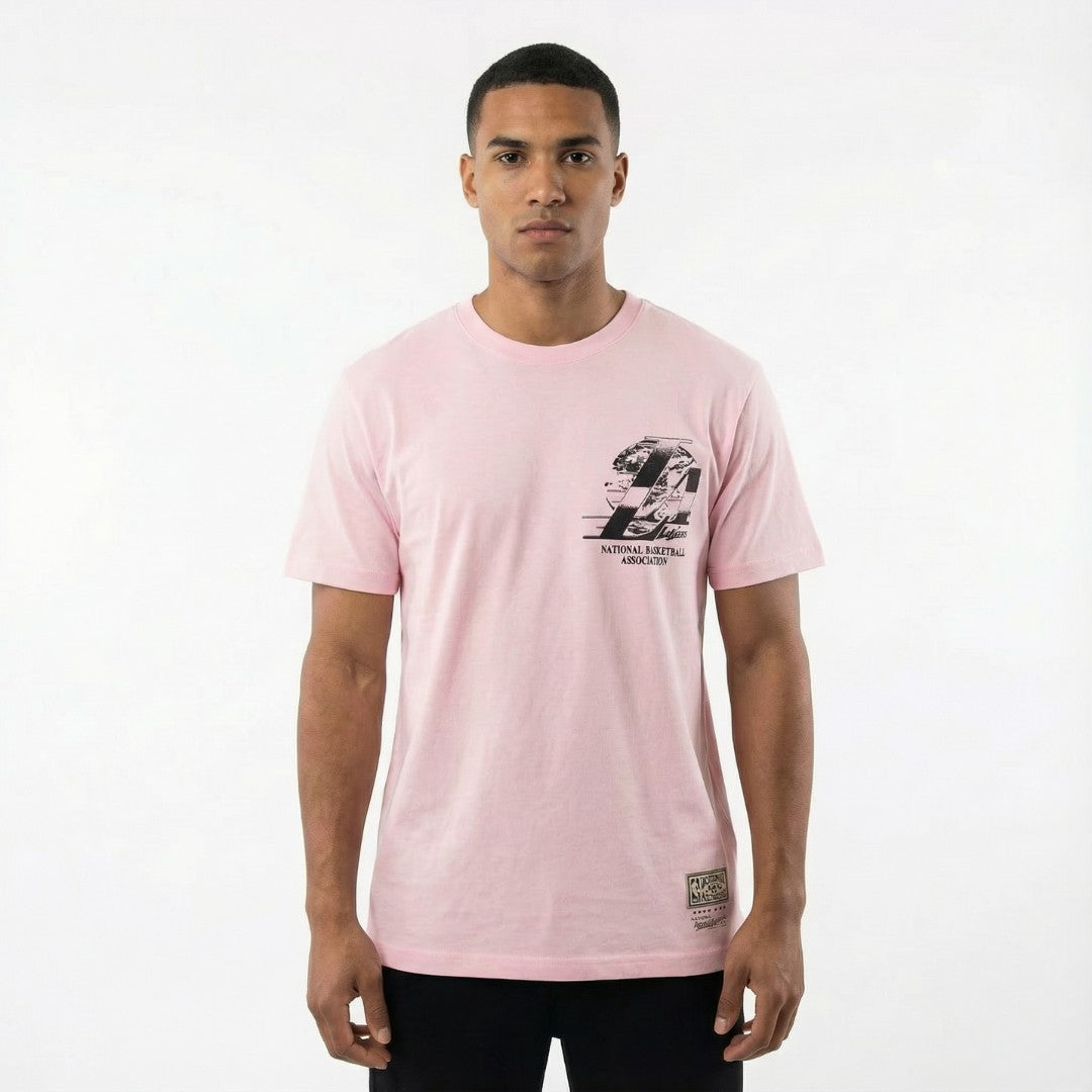 Mitchell & Ness NBA LA Champ Chrome Tee Los Angeles Lakers Corsage Pink